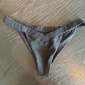 Frankie's Bikinis Georgia Black Ribbed Bikini Bottom